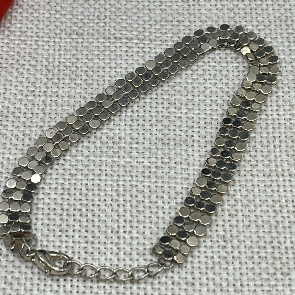 Vintage Silver-Tone Adjustable Mesh Bracelet - Picture 10 of 17